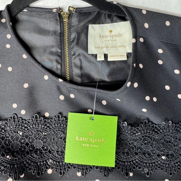 KATE SPADE Scatter Dot Mikado Fit & Flare Dress - NJMU8407 - Sz 0 - Picture 10 of 12